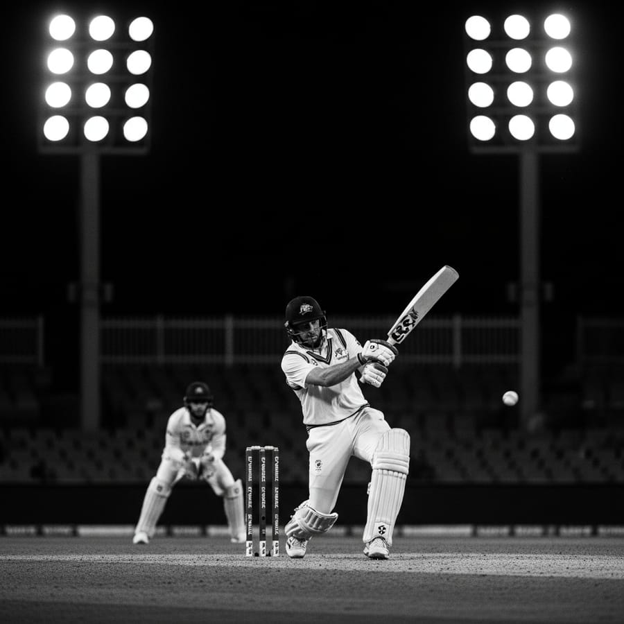 Floodlights over a packed stadium at night